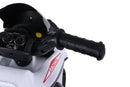 Moto Elettrica per Bambini 6V 3 Ruote con Suoni e Luci Bianco