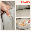 Sedia da Ufficio Massaggiante e Riscaldata Reclinabile 135° con Poggiapiedi in Pelle PU Grigio Chiaro      