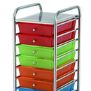 Carrello Cassettiera Multiuso Acciaio Casa Ufficio Estetista 8 Cassetti Colorati