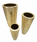 Porta Vasi Goldely Tris Ø50,8x114,9 cm - Ø40x92,7 cm - Ø29,8x70,5 cm in Ferro Oro      