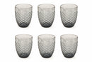Set 6 Bicchieri Ø8,5x10 cm in Vetro Villa d'Este Home Tivoli Squared Grigi