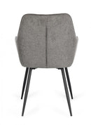 Set 2 Sedie 58x63x85,5 cm Cora in Tessuto Nero e Grigio Scuro