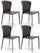 Set 4 Sedie 49x56xH82 cm in Similcuoio Break Grigio Scuro