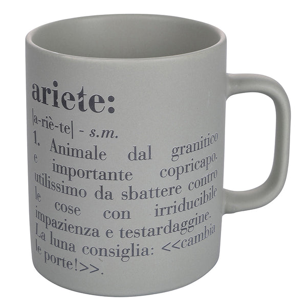 sconto Tazza Zodiaco "ariete" Ø8x10 cm in Bone China VdE Tivoli 1996 Grigio