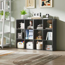 Libreria a Cubi con 6 Ripiani Portaoggetti, in Legno, 61.5x29.5x91.5 cm, Nero      