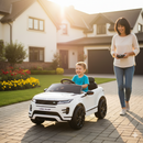Macchina Elettrica per Bambini Licenza Land Rover Evoque 12V con Telecomando Bianco