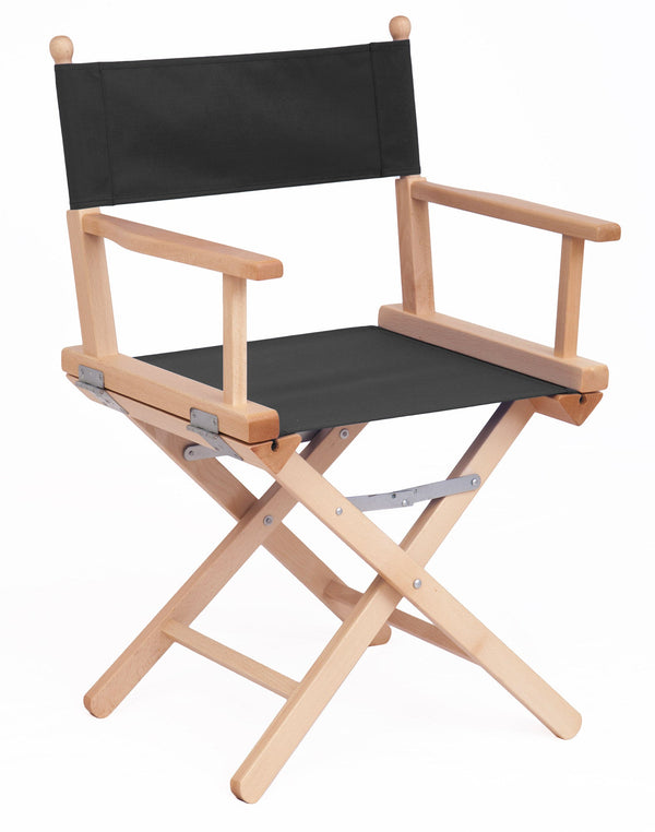 Sedia Pieghevole da Regista 43x60xH88 cm in Legno Naturale Tessuto Nero online