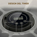 Distributore Automatico Cibo Gatti e Cani con Timer e Display LED 1-6 Pasti Giornalieri per Cibo Secco e Umido Bianco e Grigio      