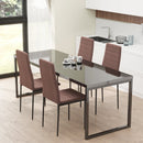 Set 4 Sedie 41x50x97 cm in Tessuto Cachi