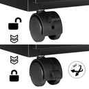 Cassettiera da Ufficio 30x45x60 cm Mobiletto Portaoggetti per Documenti con Serratura in Acciaio Nero      