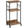 Mobile Supporto per Stampante a 3 livelli 43x30x82 cm con Ruote e Ganci in Legno e Metallo Marrone Rustico.