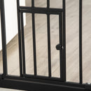 Cancelletto di Sicurezza Alto con Porta Piccola e Chiusura Automatica 74-80x104 cm Nero 