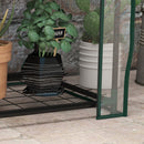 Mini Serra da Giardino 59x39x127 cm con Copertura 3 Ripiani e Porta Avvolgibile in PE Trasparente      
