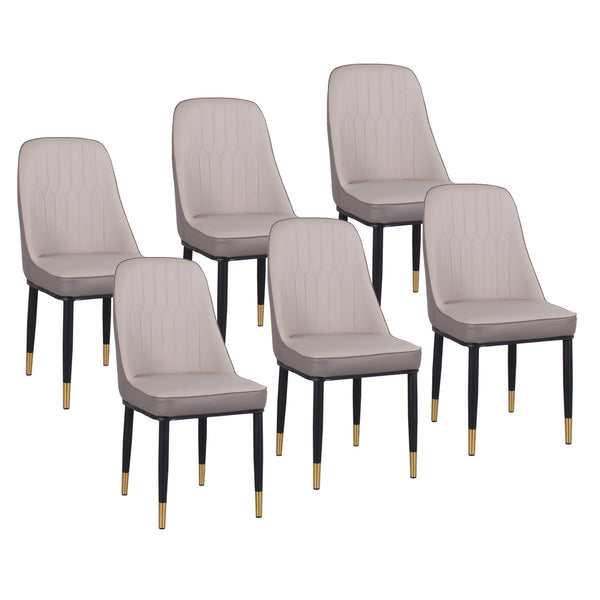 Set 6 Sedie Imbottite 45x42x92 cm in Similpelle Tortora acquista