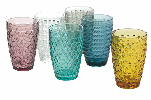 sconto Set 6 Bicchieri Bibita in Vetro 380 ml Villa d'Este Home Tivoli Geometrie