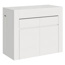 Consolle Tavolo Allungabile 90-302x42x75 cm Evolve Bianco Frassino con Panca Inferiore e Superiore