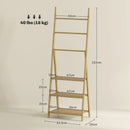 Scaffale Bagno 3 Ripiani Autoportante e Pieghevole con Porta Asciugamani 53,5x30x153 cm in Legno di Bambù  