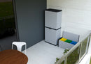 Armadio Portascope da Esterno 68x40x165 cm 2 Ante 4 Ripiani in Resina Grigio