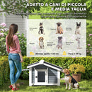 Cuccia per Cani 98x76x69,5 cm Casetta per Cani da Esterno in Legno Grigio      
