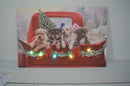 Quadro con led legno cani multicolor rettangolare cm 60x40xh1,8