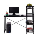 Scrivania per Computer in Vetro Temperato e Ferro Nero 125x63x113 cm 