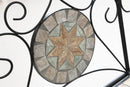 Panca da Giardino 123x53x91 cm in Ferro Battuto con Mosaico Soriani Cipro