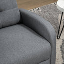 Poltrona Relax Reclinabile 155° 67x87x98 cm con Poggiapiedi in Tessuto Effetto Lino Grigio  