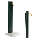 Fontana da Giardino Design a Colonna Ovale Rubinetto in Ottone con Base in Cemento Verde