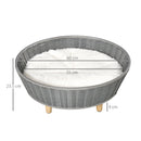 Cuccia per Gatti e Cani Ø60x23,5 cm in Vimini Sintetico Grigio