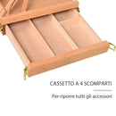 Cavalletto per Pittura da Tavolo Altezza e Angolazione Regolabile 42x36x12,5 cm in Legno di Faggio Naturale