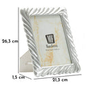 Cornice Carvy 21,3x1,5x26,3 cm in Resina e Vetro Argento      