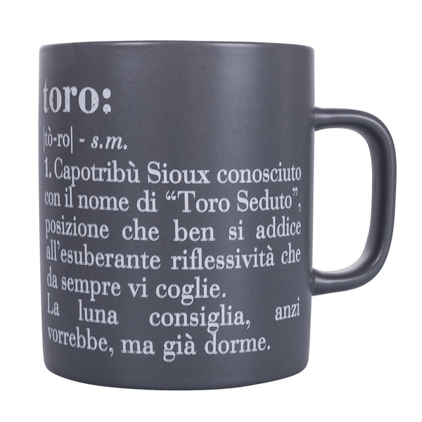 Tazza Zodiaco "toro" Ø8x10 cm in Bone China VdE Tivoli 1996 Grigio Scuro sconto