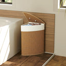 Cesto Portabiancheria Angolare da 55L con Sacco Rimovibile 35x35x60 cm in Vimini e Bambù Marrone  