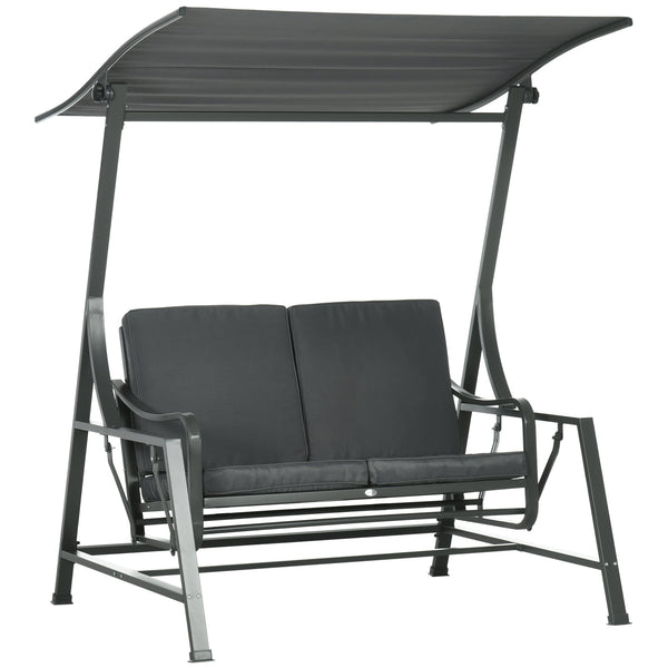 Dondolo da Giardino 2 Posti 148x129x172 cm in Acciaio Grigio scuro online