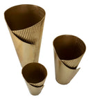 Porta Vasi Flosty Tris 39x42x75 cm - 32x32x55 cm - 25x25x35 cm in Ferro Oro      