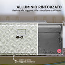 Cassetta degli Attrezzi Box Portautensili 60,9x35,5x40,6cm in Alluminio Argento      