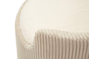 Puff da Toletta Dublino con Contenitore Ø47x53 cm in MDF e Spugna e Poliestere Bianco      