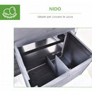 Pollaio da Giardino Prefabbricato 175.4x95.5x100 cm in Legno con Tetto Impermeabile Grigio