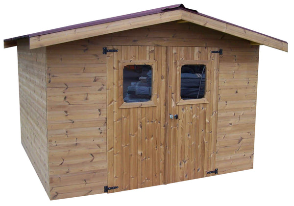 Casetta Box da Giardino 3,16x2,4 m Senza Pavimento in Legno Picea Massello 19mm Tetto a Lastre Therma sconto