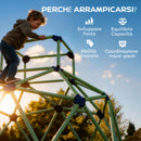 Gioco Arrampicata per Bambini Ø182,5x119 cm a Cupola con Bordi Smussati in PP Verde e Viola      