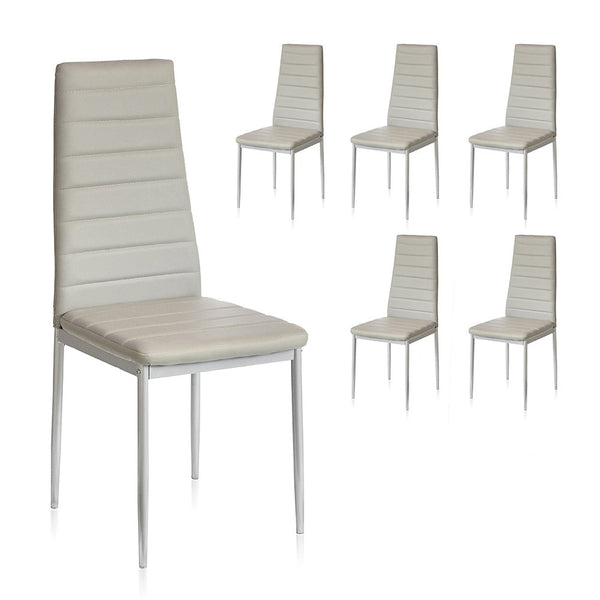 Set 6 Sedie 41x41x96 cm in Similpelle da Interno Grigie prezzo