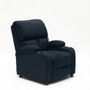 Poltrona Relax Reclinabile Manuale 100x76x94 cmin Microfibra Blu