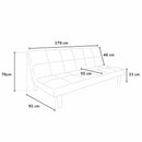 Divano Letto 179x91x76 cm in Tessuto Beige