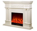 Camino Elettrico da Pavimento 116x150x33 cm Effetto Fiamma 1500W Montecarlo mini Marrone