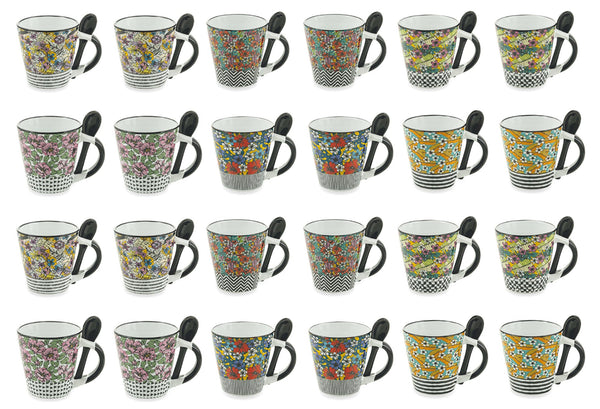 online Set 24 Tazzine da Caffè Ø6x6,5 cm in Gres Villa d'Este Home Tivoli Carribbean Queen