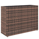 Letto per Orto Rialzato da Esterno 81x28x58 cm Fioriera Alta Capacità 45L con Fori di Drenaggio in Rattan Marrone      
