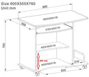Scrivania Porta Pc 90x55xH76cm in Legno con Portatastiera Smart Ciliegio