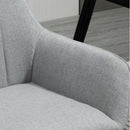 Set 2 Sedie Imbottite 59,5x56,5x81 cm in Lino Grigio Chiaro