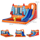 Castello Giostra Gonfiabile 370x270x185 cm con Scivolo Piscina e Pompa Multicolor