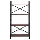 Libreria Scaffalatura a 4 Ripiani in Acciaio e Legno 80x40x160 cm 